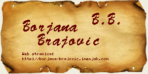 Borjana Brajović vizit kartica
